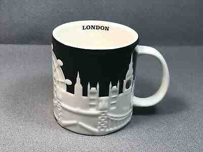 2011 Starbucks 16oz Mug LONDON Relief Collection Big Ben Phone Booth  - Sold on eBay Nov, 6th 2019 for $32.00