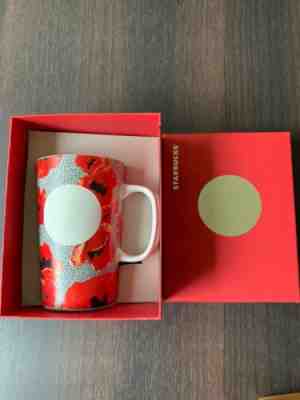 Starbucks Poppy Flowers Dot Collection Ceramic Coffee Cup Mug 16 oz - NIB - 2015 - Sold on eBay Nov, 6th 2019 for $15.00