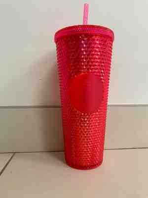 STARBUCKS Neon Pink Studded Tumbler WINTER HOLIDAY CUP 2019 24oz. “NEW” - Sold on eBay Nov, 16th 2019 for $15.95