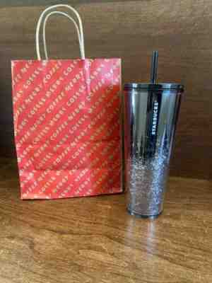Starbucks 24oz. Tumbler with Straw -Glitter Black Cold Cup -Limited Edition 2019 - Sold on eBay Nov, 16th 2019 for $19.95