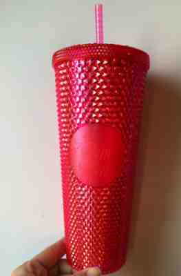 NEW STARBUCKS 2019 Venti Bling PINK Studded Cold Cup Tumbler WINTER HOLIDAY - Sold on eBay Nov, 16th 2019 for $24.00