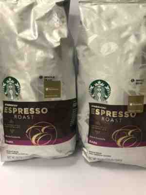 STARBUCKS Espresso Whole Bean 100% Arabica Coffee 2-pk 40 oz / 2.5 lb Dark, 1-63 - Sold on eBay Nov, 16th 2019 for $36.99