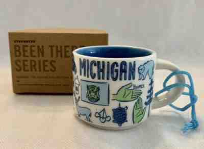 STARBUCKS COFFEE MUG ORNAMENT Been There MICHIGAN Mackinac Petoskey NEW IN BOX - Sold on eBay Nov, 16th 2019 for $24.95