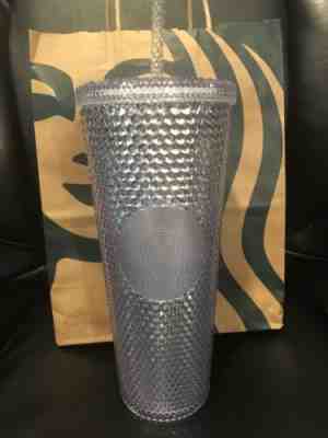Starbucks 2019 Bling Platinum Iridescent Studded Cup Tumbler 24oz Christmas, NEW - Sold on eBay Nov, 16th 2019 for $23.50