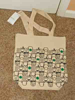 Starbucks2017 ANYWHERE canvas travel tote bag abstract siren mermaid coffee cups - Sold on eBay Nov, 16th 2019 for $21.50