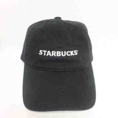 Starbucks Employee Worker Uniform Strapback Black White Script Hat Cap NEW NWT - Sold on eBay Nov, 16th 2019 for $16.75