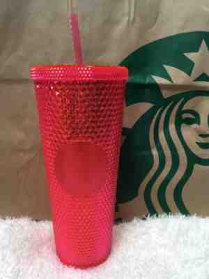 ???? STARBUCKS Neon Pink Studded Cold Cup Tumbler WINTER HOLIDAY 2019 24 oz ???????? - Sold on eBay Nov, 16th 2019 for $35.95
