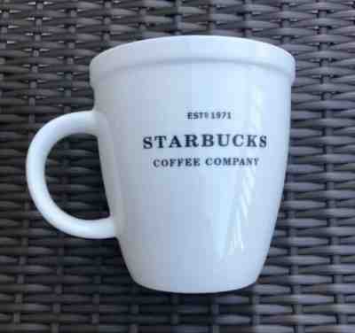 Starbucks Coffee Mug Cup 2007 Barista White 18 oz Black Graphics Est 1971 - Sold on eBay Nov, 16th 2019 for $19.99