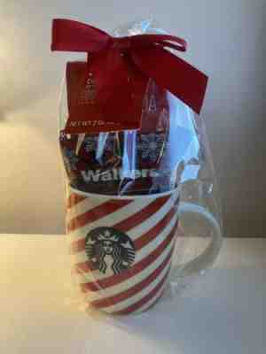 New 2019 Christmas Candy Cane Stripes Starbucks Hot Cocoa Mug Gift Set