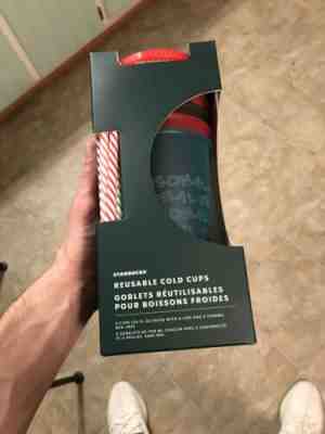 Starbucks 2019 Holiday Christmas Xmas Reusable COLD CUPS with STRAWS 24oz 5pack - Sold on eBay Nov, 15th 2019 for $20.00