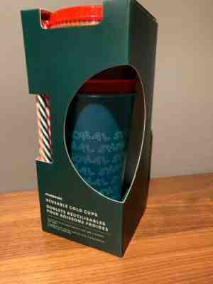 Starbucks 2019 Holiday Christmas Reusable Cold Cups With Straws 24oz 5 Pack NIB - Sold on eBay Nov, 15th 2019 for $18.97