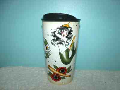Starbucks Mermaid Siren Tattoo Ceramic Travel Mug Tumbler 12 oz 2015 MINT - Sold on eBay Nov, 15th 2019 for $61.99