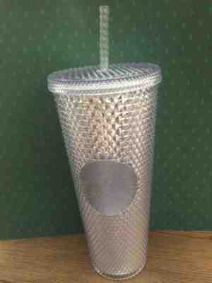 NEW STARBUCKS 2019 Platinum Studded Cold Cup Tumbler WINTER HOLIDAY 24 oz - Sold on eBay Nov, 15th 2019 for $29.00
