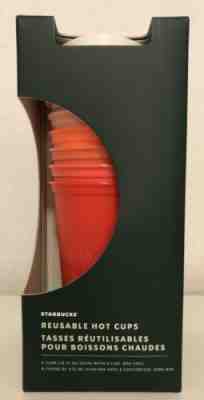 NEW Starbucks 2019 Winter Holiday Christmas Reusable Hot Cups 6 Pack Lids Reds - Sold on eBay Nov, 15th 2019 for $25.99