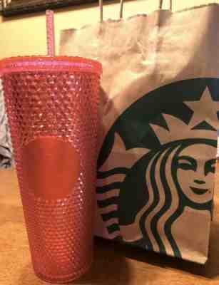 STARBUCKS 2019 Venti Bling RED Studded Cold Cup Tumbler WINTER HOLIDAY - Sold on eBay Nov, 15th 2019 for $28.99