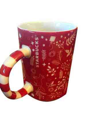 New Starbucks 2018 Holiday Collection 12oz Red & White Nature Candy Cane Mug - Sold on eBay Nov, 15th 2019 for $21.99