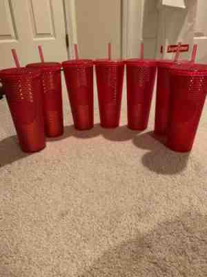STARBUCKS Neon Pink Studded Cold Cup Tumbler WINTER HOLIDAY EDITION Ships Now - Sold on eBay Nov, 15th 2019 for $31.99