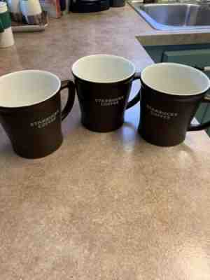 3-Starbucks 2008 Dark Chocolate Brown Coffee Mug Cup Large 16 oz - Sold on eBay Nov, 15th 2019 for $15.50