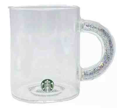 Starbucks Glitter Handle Glass Mug 2019 Holiday Cup Christmas Gift Rare - Sold on eBay Nov, 15th 2019 for $25.00