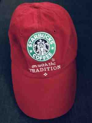 Red Holiday Starbucks Partner Barista Hat Uniform Strapback Embroidered Rare - Sold on eBay Nov, 19th 2019 for $60.00