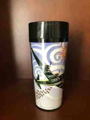 1997 Starbucks Airplane Bomber Coffee Beans 16oz Plastic Travel Tumbler Cup - Sold on eBay Nov, 19th 2019 for $19.95