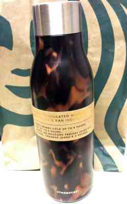 Starbucks TORTOISE SHELL (Mocha Swirl) STAINLESS STEEL 20oz Water Bottle LIMITED - Sold on eBay Nov, 19th 2019 for $26.95