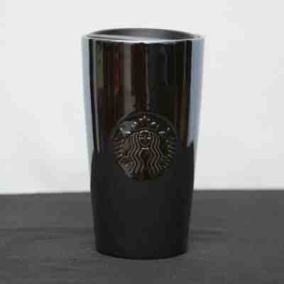 New 2019 Starbucks Black Gloss Double Wall 12 fl oz Ceramic Traveler Tumbler - Sold on eBay Nov, 19th 2019 for $29.99