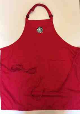 Starbucks Coffee Barista Red Apron Holiday Seasonal Authentic Worn Gently Used - Sold on eBay Nov, 19th 2019 for $20.50