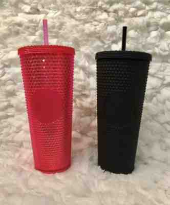 NEW Starbucks 2019 Holiday Neon Pink and Matte Black Studded Tumblers, Set Of 2 - Sold on eBay Nov, 19th 2019 for $108.99