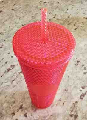 2019 STARBUCKS Neon Pink Studded Cold Cup Tumbler Winter HOLIDAY Venti 24 Ounce - Sold on eBay Nov, 19th 2019 for $22.00