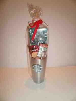 Starbucks Holiday gift stainless steel Tumbler Gift Set w Hot Cocoa mix Walkers  - Sold on eBay Nov, 19th 2019 for $18.88