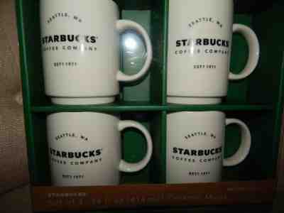 STARBUCKS Set of 4 Classic Ceramic 14 oz Stackable Coffee Mugs Cups NEW – #Y474 - Sold on eBay Nov, 19th 2019 for $22.36