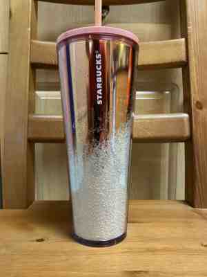 Starbucks Holiday 2019 - Cascading Snow Glitter - Rose Gold Tumbler - 24oz - Sold on eBay Nov, 19th 2019 for $34.99