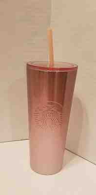 Starbucks 2019 Rose Gold Glitter Pink Metallic Travel Tumbler Stainless 24oz New - Sold on eBay Nov, 19th 2019 for $44.99