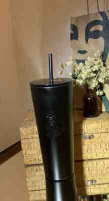 New 24 Oz Starbucks Matte Black Stainless Steel Double Walled Cold Tumbler - Sold on eBay Nov, 19th 2019 for $16.50