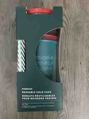NewStarbucks 2019 Holiday Christmas Winter Reusable Cold Cups 5 pack /Straws - Sold on eBay Nov, 18th 2019 for $20.00