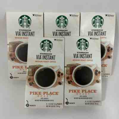 Starbucks VIA Instant Pike Place Medium Roast Coffee 5 boxes of 8 packets - Sold on eBay Nov, 18th 2019 for $24.94