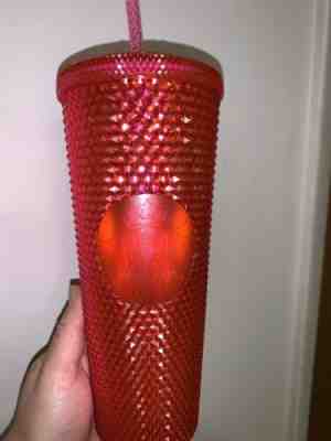 STARBUCKS HOT PINK Neon Holidays 2019 Cold Cup Tumbler Studded NEW - Sold on eBay Nov, 18th 2019 for $28.99