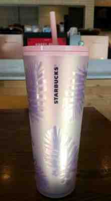 New Starbucks 2019 Holiday Holographic Iridescent Palm Leaf 24 Oz Venti Tumbler - Sold on eBay Nov, 18th 2019 for $36.00
