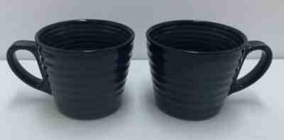 Starbucks Set Of 2 Blue Ribbed Coffee Mugs Tea Cups 2008 12 Oz. - Sold on eBay Nov, 18th 2019 for $24.99