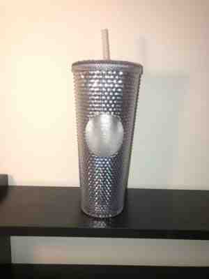 NEW STARBUCKS 2019 Venti Bling Platinum Studded Cold Cup Tumbler WINTER HOLIDAY - Sold on eBay Nov, 18th 2019 for $20.00