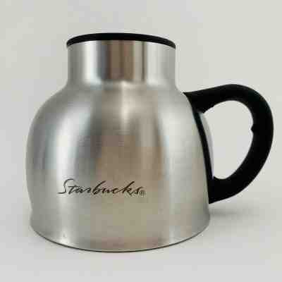 STARBUCKS Classic Stainless Steel 16 oz. Chubby Coffee Mug Lid Travel Non Skid - Sold on eBay Nov, 18th 2019 for $19.99