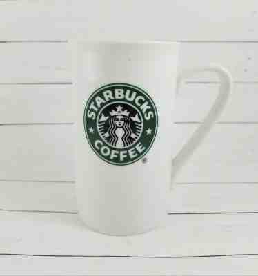 Starbucks Mug 5" Tall White Ceramic Coffee Cup Siren Mermaid Logo 16oz 2006  - Sold on eBay Nov, 18th 2019 for $16.99