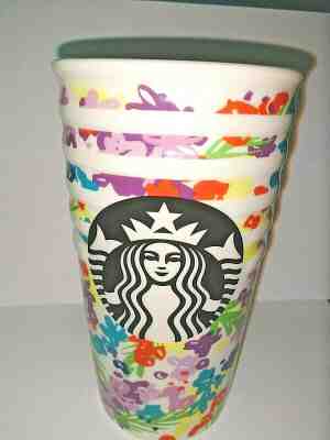 STARBUCKS 10oz Mug Ceramic Tumbler 2016  Flowers Floral  - Sold on eBay Nov, 18th 2019 for $28.75