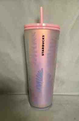Starbucks Iridescent Pink, Pastel, Purple Leaf Acrylic Cold Cup 24 Oz. 2019. - Sold on eBay Nov, 18th 2019 for $30.00