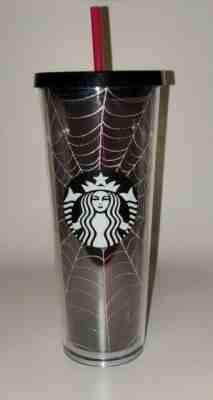 NEW Starbucks Spiderweb Glitter Tumbler Cup Limited Edition Halloween Fall 2019 - Sold on eBay Nov, 18th 2019 for $38.00