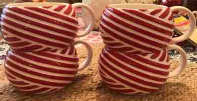 4 STARBUCKS Coffee Tea Mug Cup Xmas Red White Embossed 2013 Appear Unused - Sold on eBay Nov, 18th 2019 for $24.00