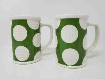 2 Starbucks Golf Ball Coffee Cup Mug 2006 Green with Dimples 16 oz - Sold on eBay Nov, 18th 2019 for $17.99
