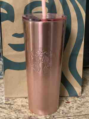 Starbucks 2019 rose gold pink tumbler Holiday Xmas   - Sold on eBay Nov, 18th 2019 for $30.00