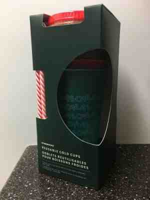 Starbucks 2019 Holiday Christmas Reusable Cold Cups Lids & Straws 24oz 5 Pack - Sold on eBay Nov, 18th 2019 for $23.99